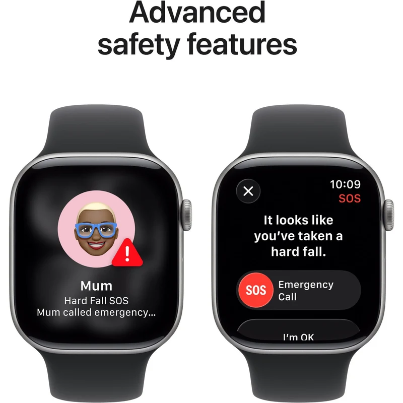 Apple Watch Series 11 46mm Space Grey Aluminium Case GPS Sport Band (S/M) [Black]