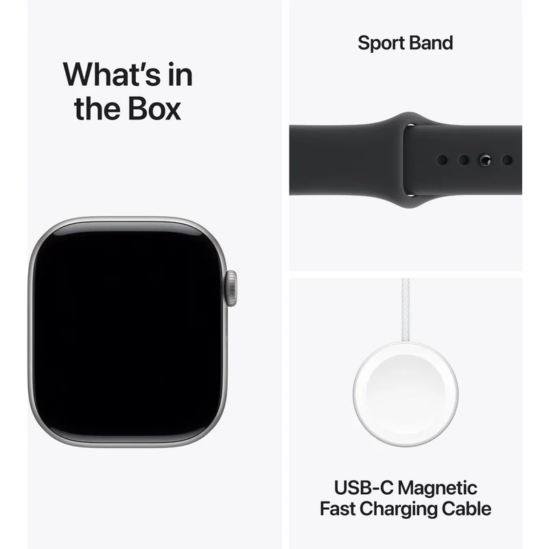 Apple Watch Series 11 46mm Space Grey Aluminium Case GPS Sport Band (S/M) [Black]