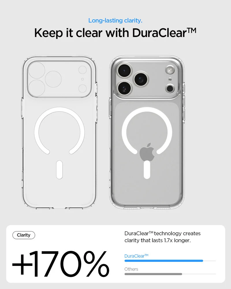 SPIGEN Ultra Hybrid MagSafe Case for iPhone 18 Pro Max/17 Pro Max (Clear Case/White Ring)