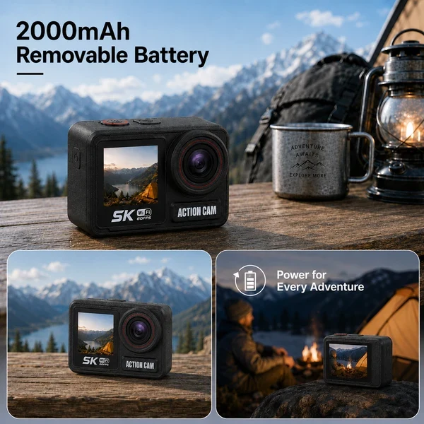 ZLOS 5K 60FPS Dual-Screen Action Camera with Wi-Fi