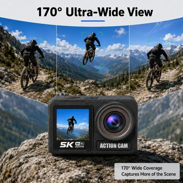 ZLOS 5K 60FPS Dual-Screen Action Camera with Wi-Fi
