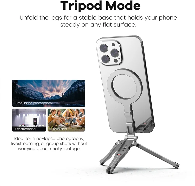 ZLOS Universal MagSafe Phone Stand & Magnetic Mount with Foldable Grip