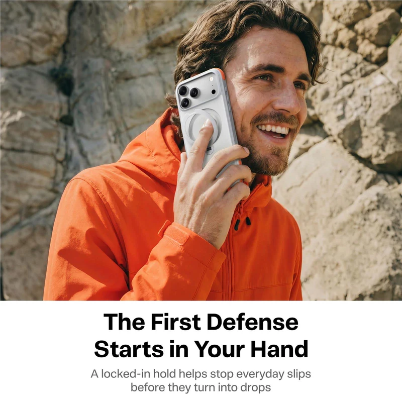 Torras Ostand Q3 Rugged Case for iPhone 18 Pro (Sunrise White)