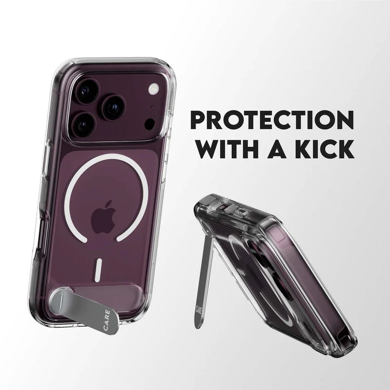CARE by PanzerGlass Kickstand MagSafe Case for iPhone 18 Pro Max/17 Pro Max (Clear/White)