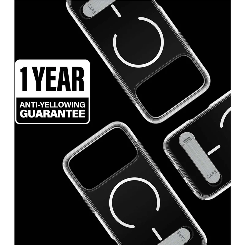 CARE by PanzerGlass Kickstand MagSafe Case for iPhone 18 Pro/17 Pro (Clear/White)