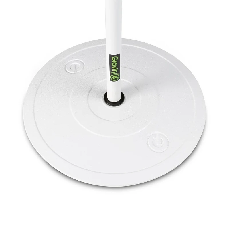 Gravity Straight Mic Stand with Round Base 160cm (White)
