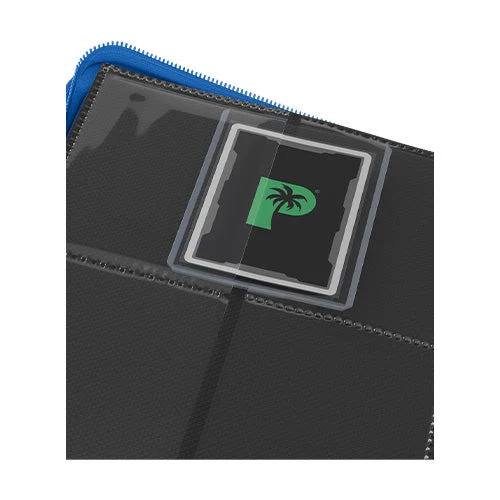 Palms Off Gaming Collector's Series 4 Pocket Card Loader TOP LOADER Clear Zip Binder - Blue