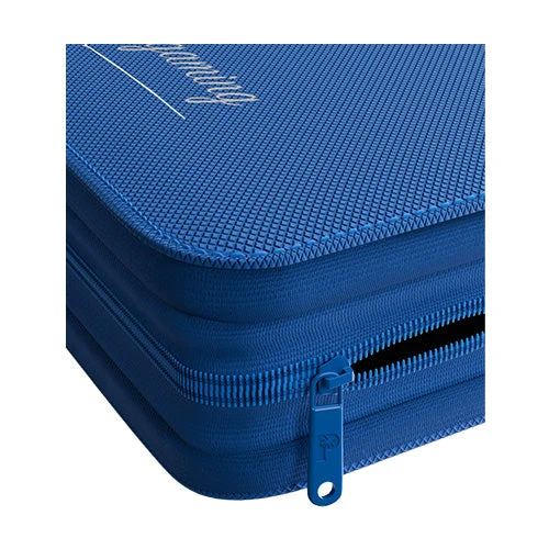 Palms Off Gaming Collector's Series 4 Pocket Card Loader TOP LOADER Clear Zip Binder - Blue