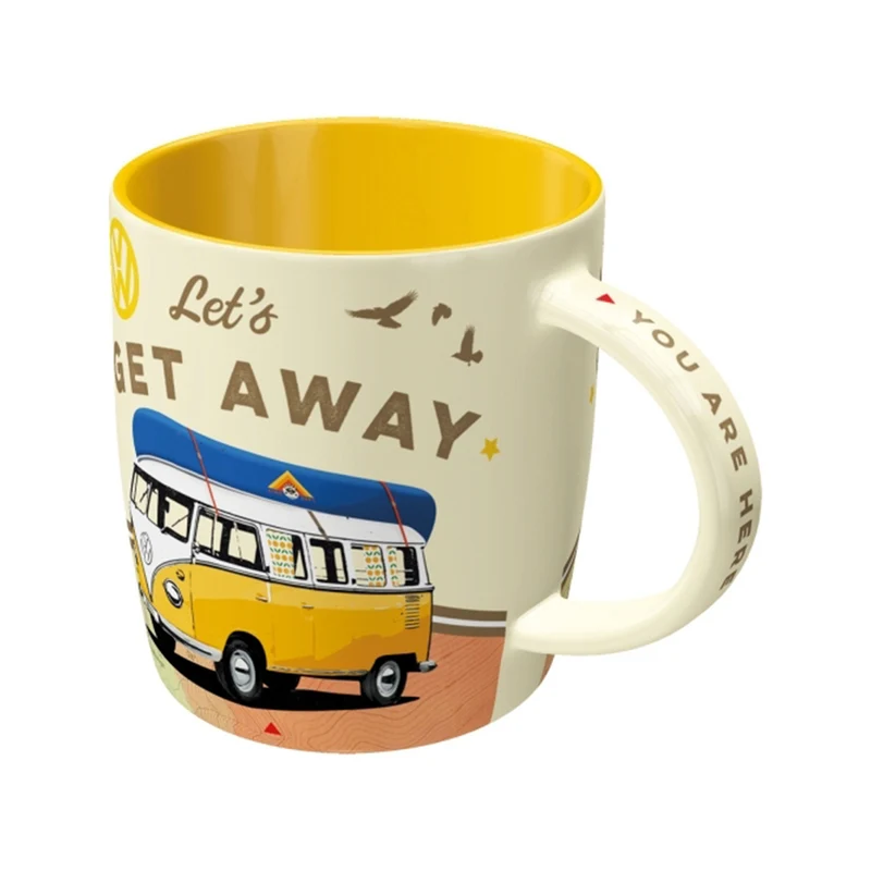 Nostalgic-Art Mug VW Bulli Travel-Themed Retro Ceramic 330ml Yellow