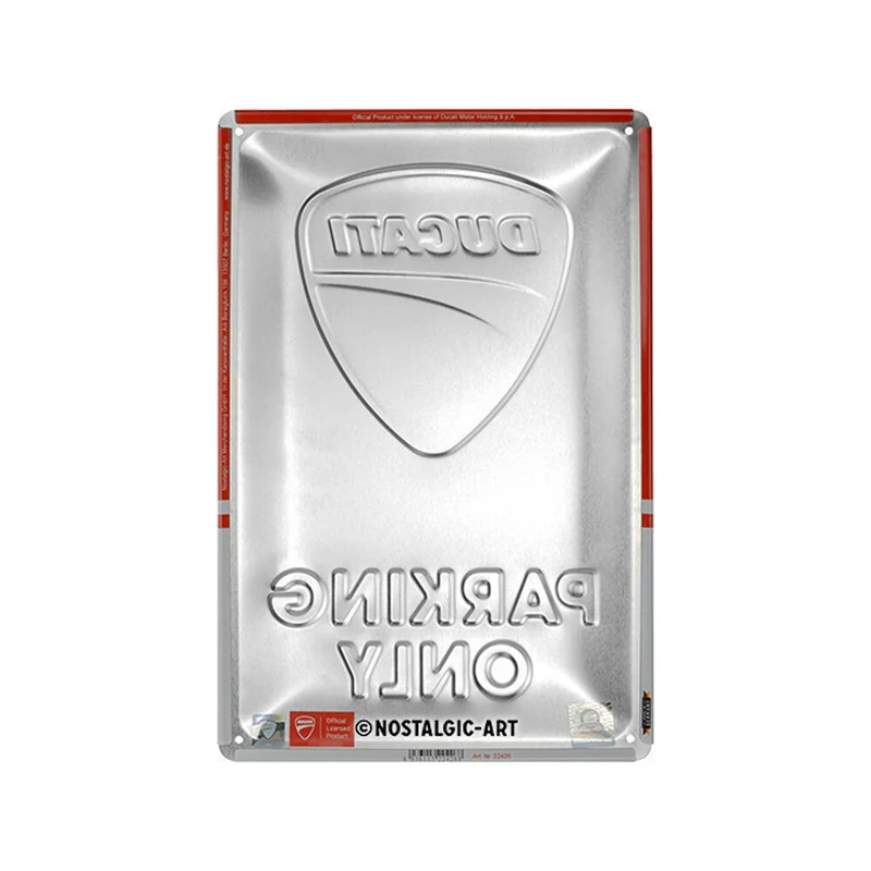 Nostalgic-Art Ducati Parking Only Metal Decorative Sign Plaque 20x30x0.5cm