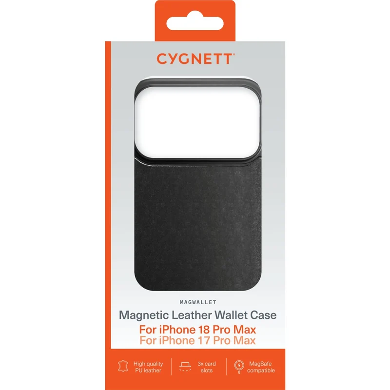 Cygnett MagWallet Wallet Case for iPhone 18 Pro Max/17 Pro Max (Black)