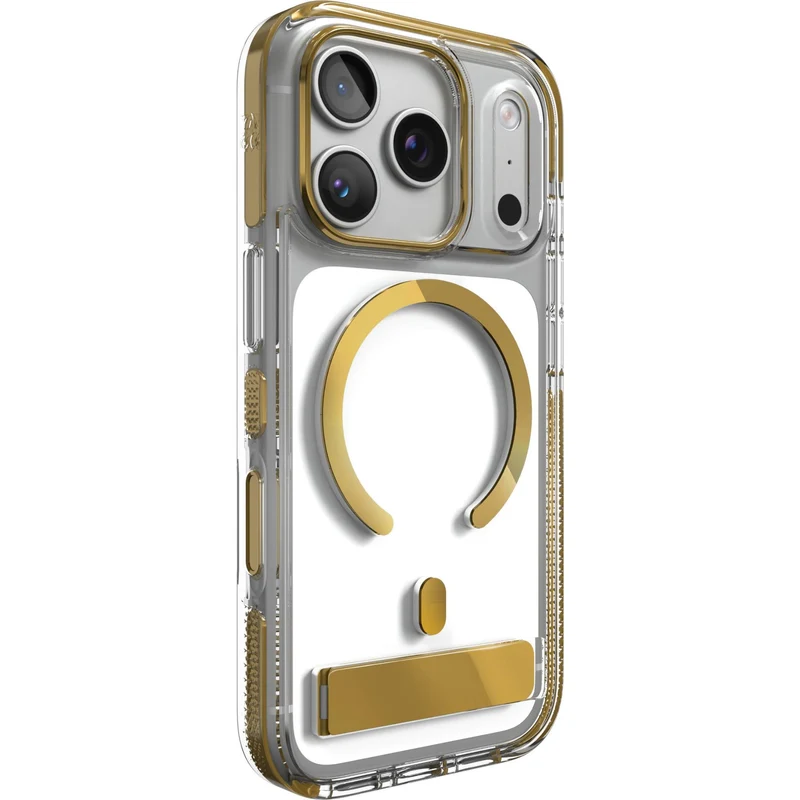 ZAGG Santa Cruz Snap KickStand Metallic Case for iPhone 18 Pro/17 Pro (Gold)