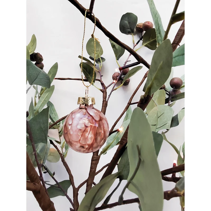 Urban Mini Speckle Bauble Hanging Christmas Decoration 4cm Pink