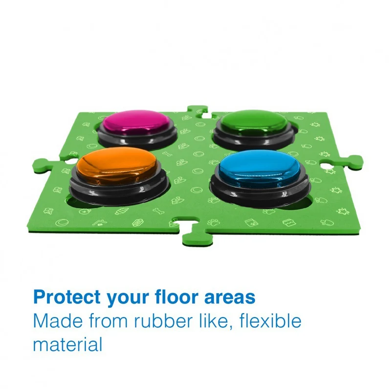 Tech4Pets 2PK Mat Board Organiser Storage Holder For Talking Buttons/Floor Green