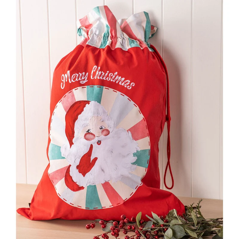 Ladelle Kid's Recycled Cotton Festive/Christmas Santa Sack 60x80cm