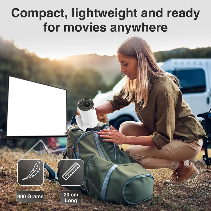 Laser 100in Multi-Angle Tube Android LED Projector Expansive Screen White