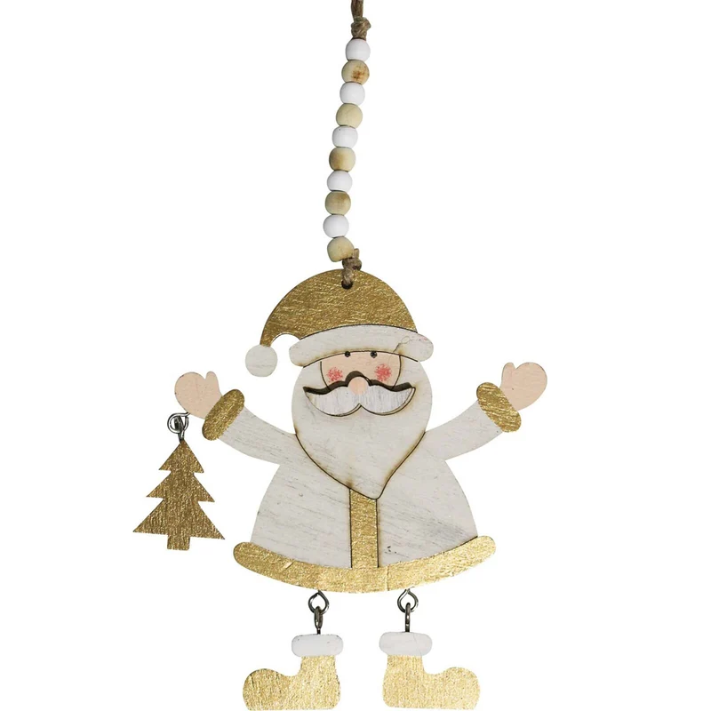 LVD 12PK Metal Santa Happy Hanger Home/Office Christmas Display Decor 13x11cm