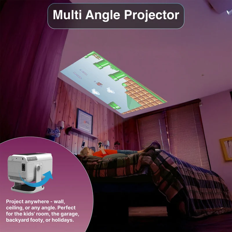 Laser 3pc Precision Outdoor Gaming Projector Soundbar Screen Bundle HD Bluetooth