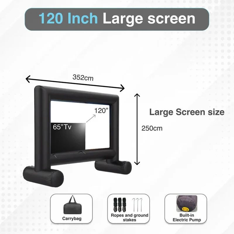 Laser 3pc Precision Outdoor Gaming Projector Soundbar Screen Bundle HD Bluetooth