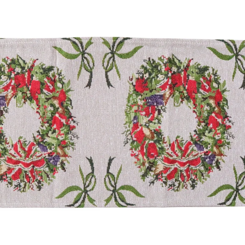 LVD 2PK 34x180cm Polyester Wreath Christmas Table Runner Home/Kitchenware Decor