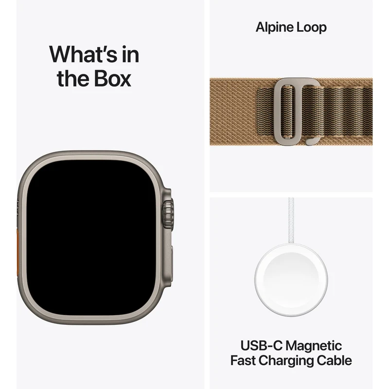 Apple Watch Ultra 4 49mm Natural Titanium Case GPS + Cellular Alpine Loop (L) [Desert]