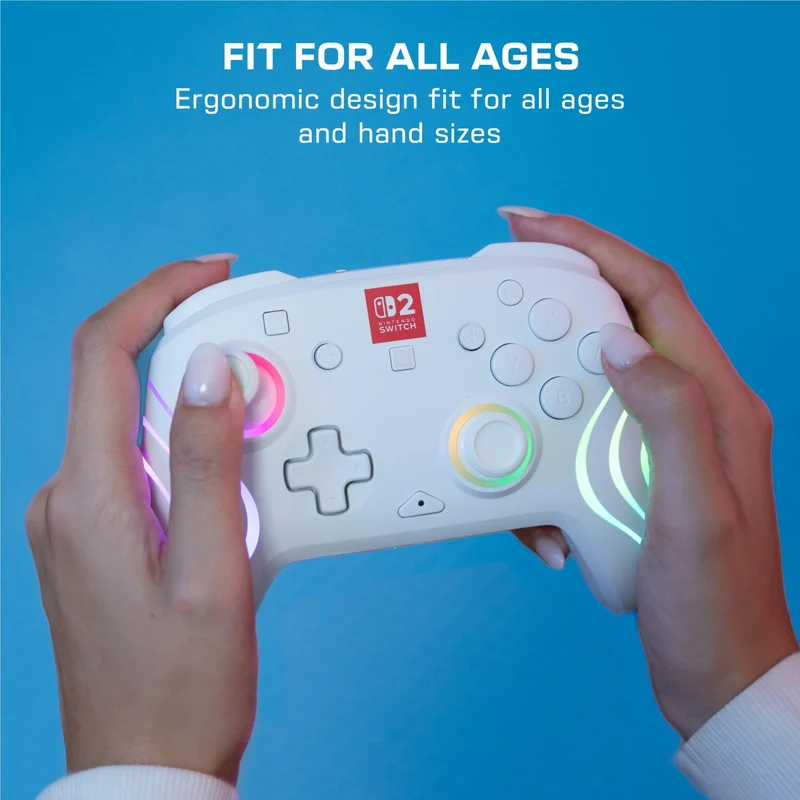 Turtle Beach Afterglow Wave Wireless RGB Gaming Controller for Nintendo Switch 2 (White)