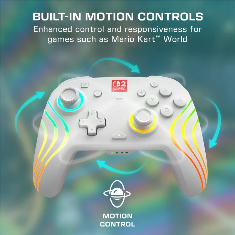 Turtle Beach Afterglow Wave Wireless RGB Gaming Controller for Nintendo Switch 2 (White)