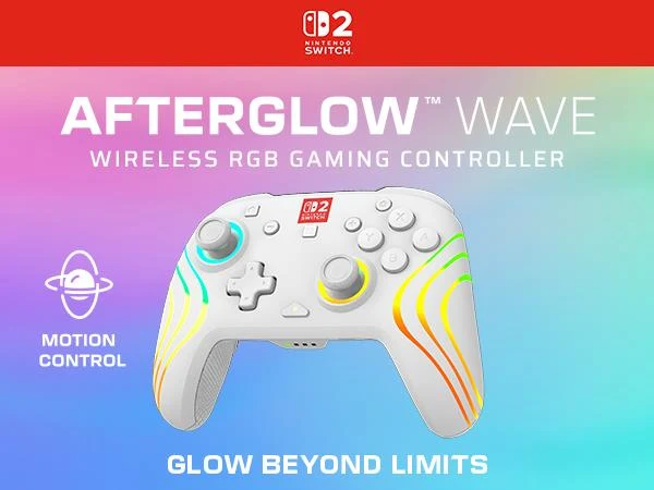 Turtle Beach Afterglow Wave Wireless RGB Gaming Controller for Nintendo Switch 2 (White)