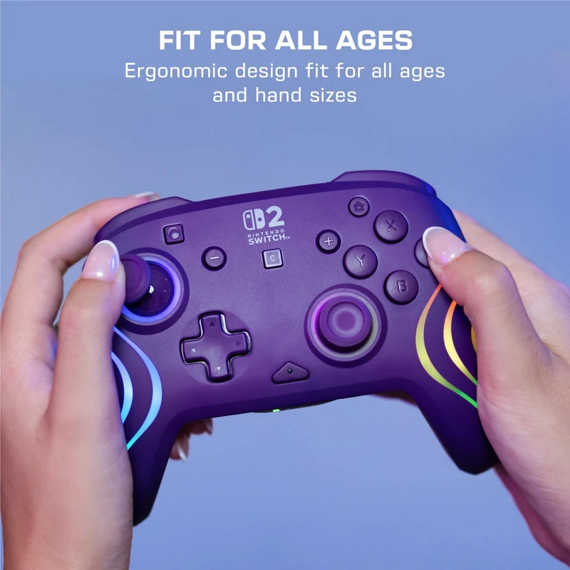 Turtle Beach Afterglow Wave Wireless RGB Gaming Controller for Nintendo Switch 2 (Purple)
