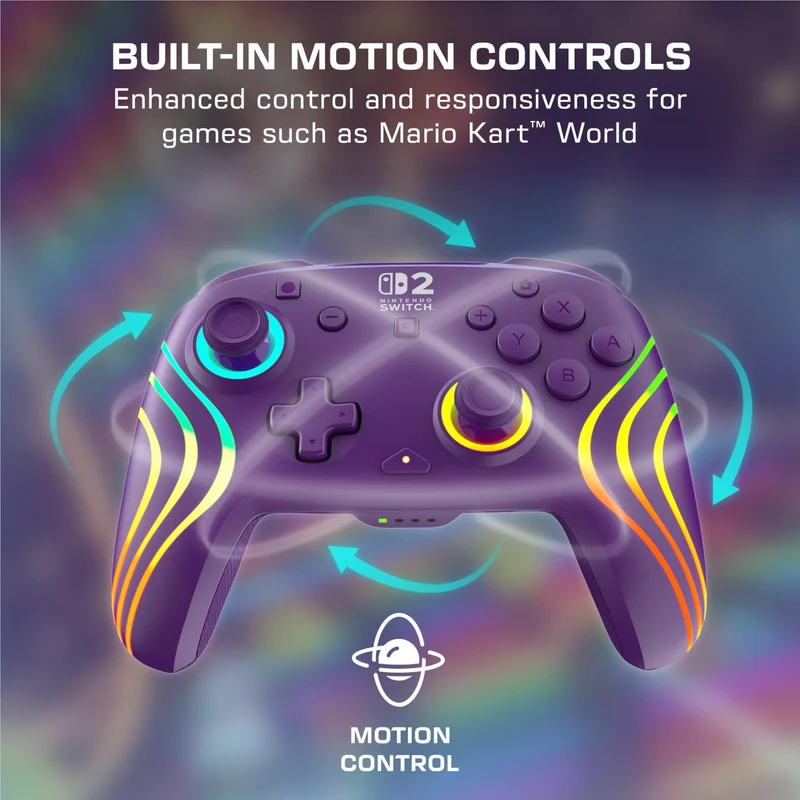 Turtle Beach Afterglow Wave Wireless RGB Gaming Controller for Nintendo Switch 2 (Purple)