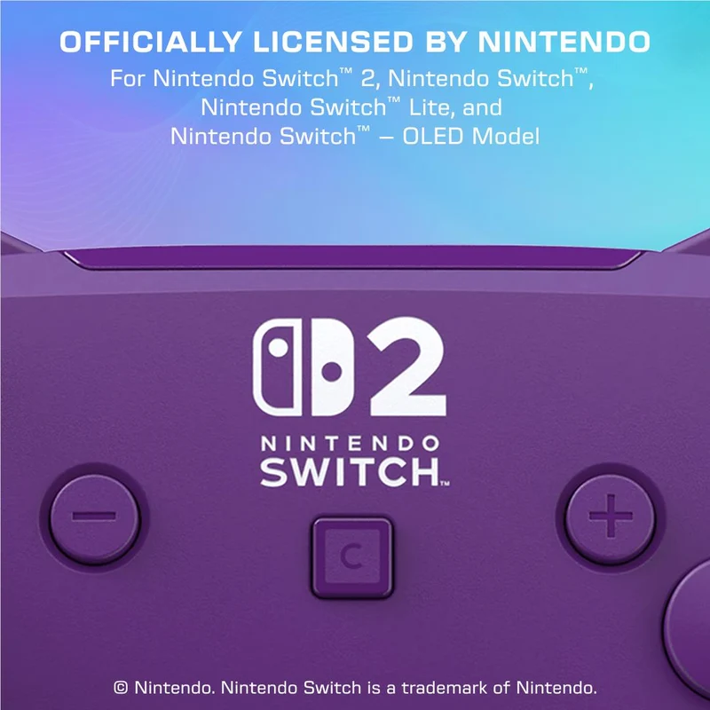 Turtle Beach Afterglow Wave Wireless RGB Gaming Controller for Nintendo Switch 2 (Purple)