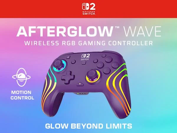Turtle Beach Afterglow Wave Wireless RGB Gaming Controller for Nintendo Switch 2 (Purple)