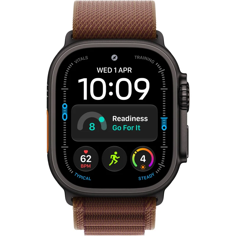 Apple Watch Ultra 4 49mm Black Titanium Case GPS + Cellular Alpine Loop (L) [Burgundy]