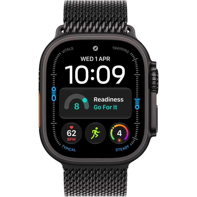 Apple Watch Ultra 4 49mm Black Titanium Case GPS + Cellular Black Titanium Milanese Loop (S)