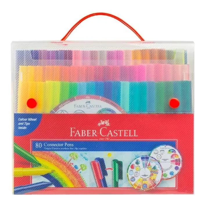 Faber-Castell Connector Pens With Colour Wheel Assorted Pack 80