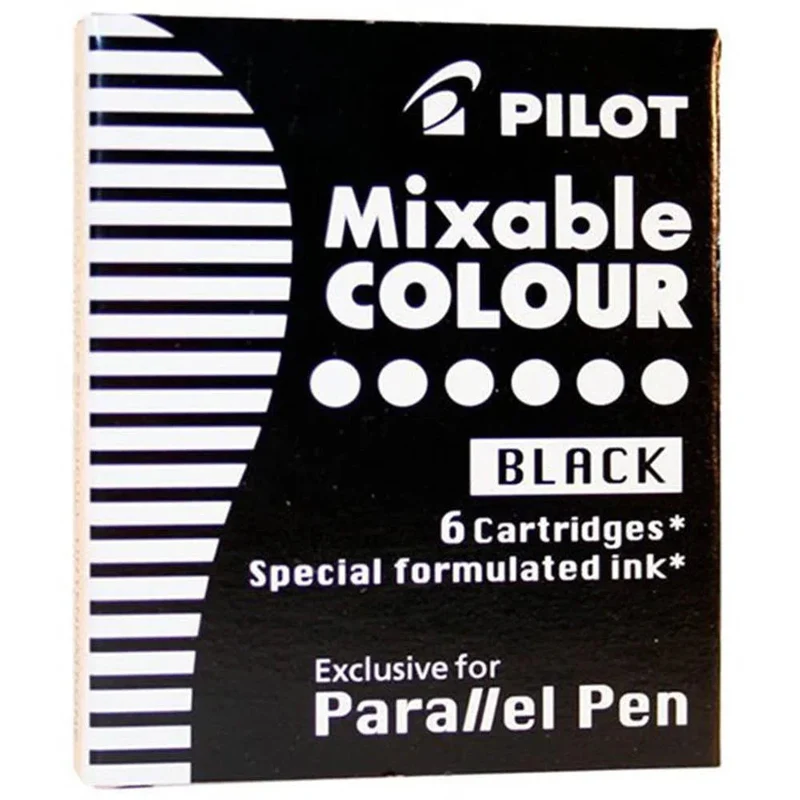 Pilot Parallel Pen Ink Cartridge Black Pack 6