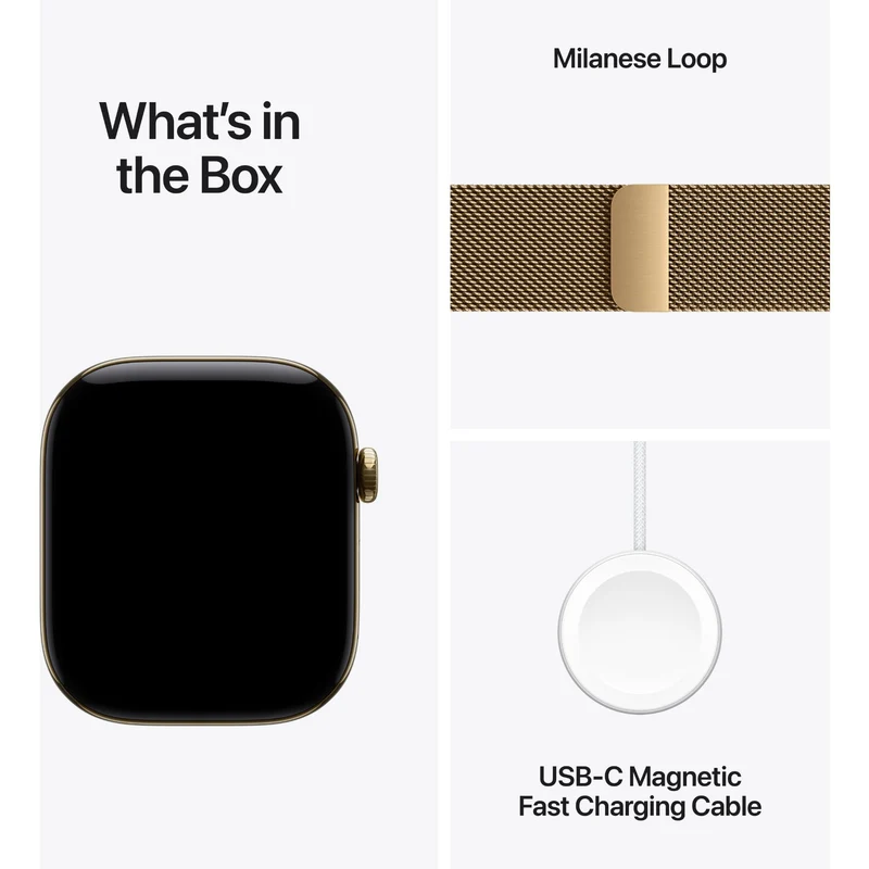 Apple Watch Series 12 46mm Radiant Gold Titanium Case GPS + Cellular Radiant Gold Milanese Loop (M/L)