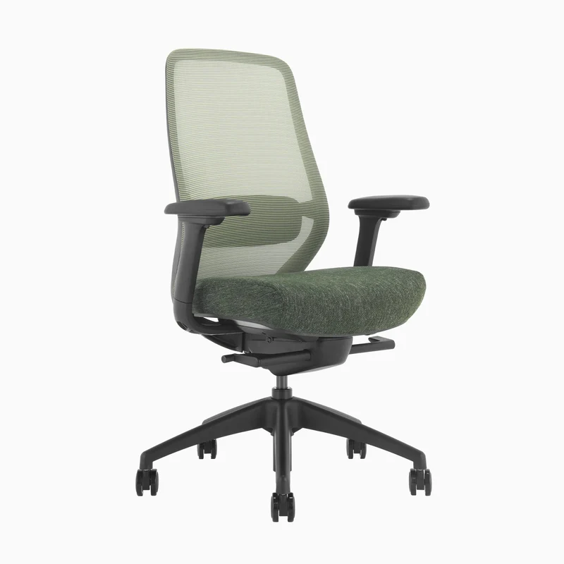 Desky CoilFlex Ergonomic Office Chair - Dark Green / No Headrest