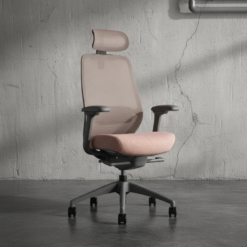Desky CoilFlex Ergonomic Office Chair - Peach / Headrest