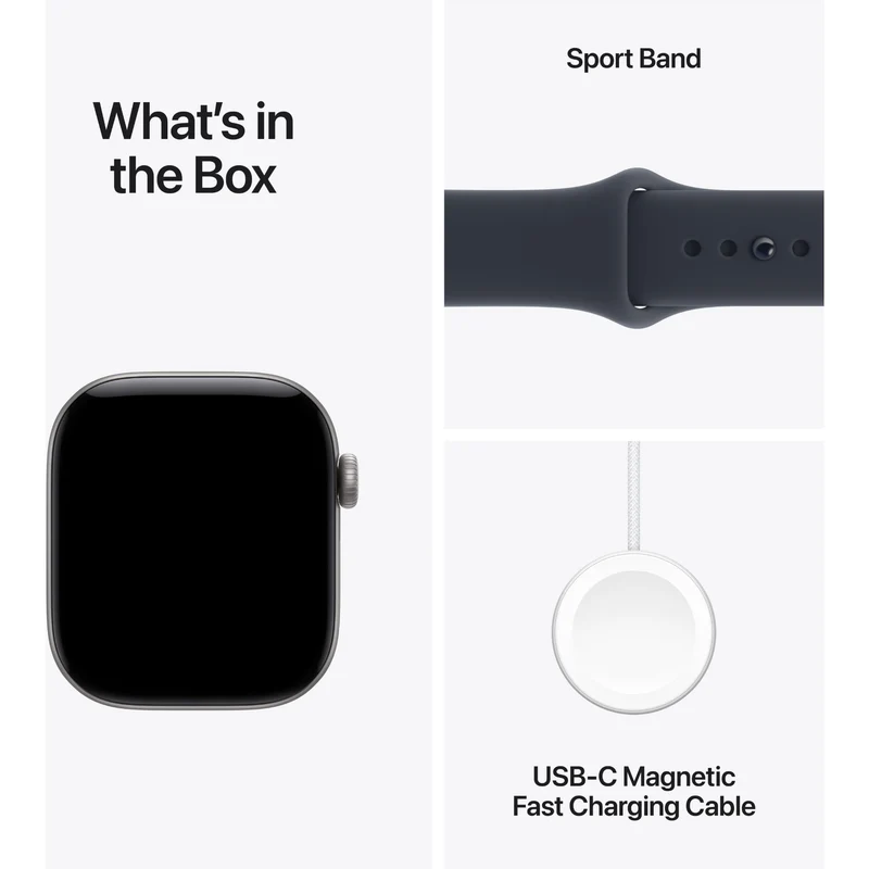 Apple Watch Series 12 42mm Space Grey Aluminium Case GPS + Cellular Sport Band (M/L) [Navy Blue]