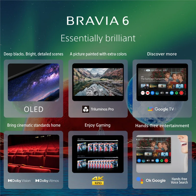 Sony 48" BRAVIA 6 OLED 4K HDR Google TV with Gemini [2026]