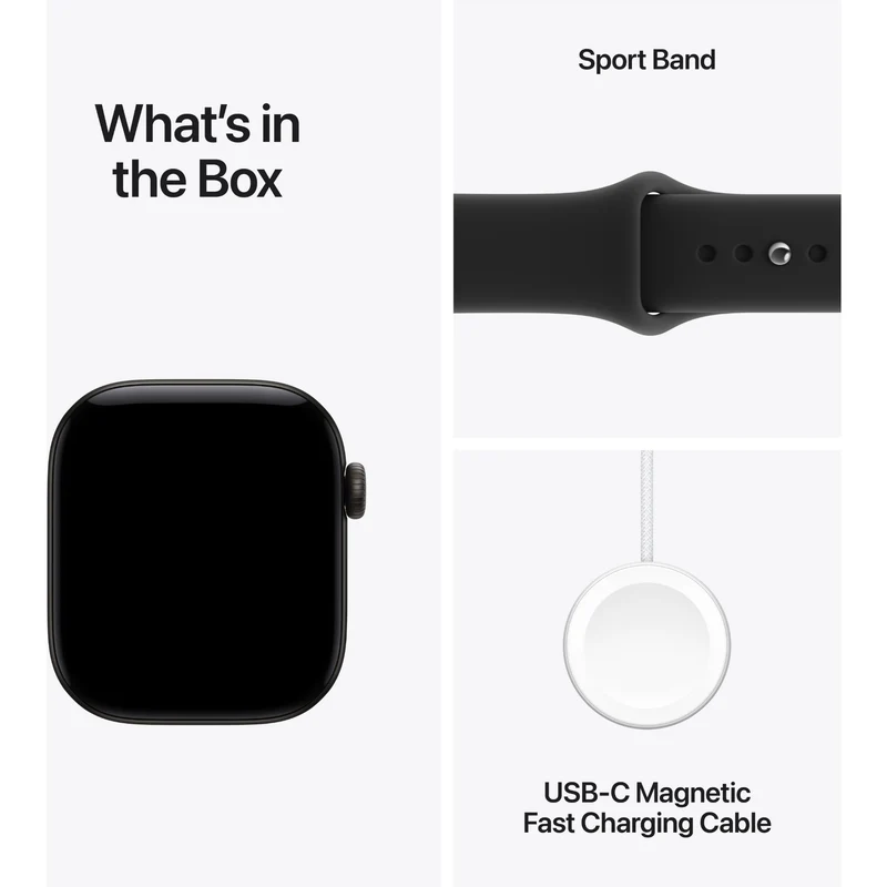 Apple Watch Series 12 46mm Black Aluminium Case GPS Sport Band (M/L) [Black]