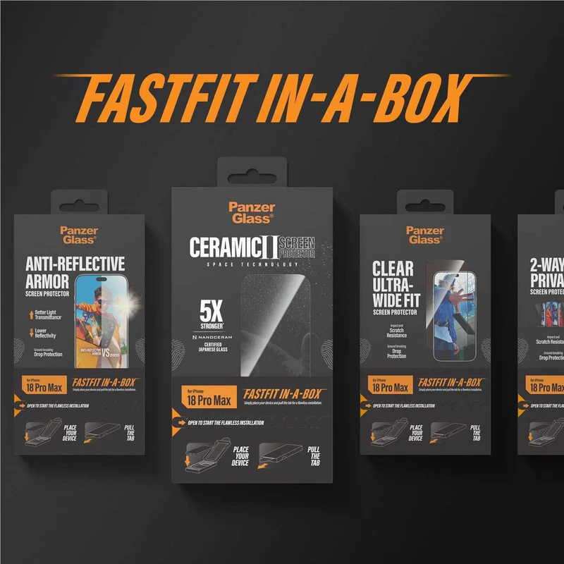 PanzerGlass Platinum Screen Protector for iPhone 18 Pro Max/17 Pro Max with FASTFIT IN-A-BOX