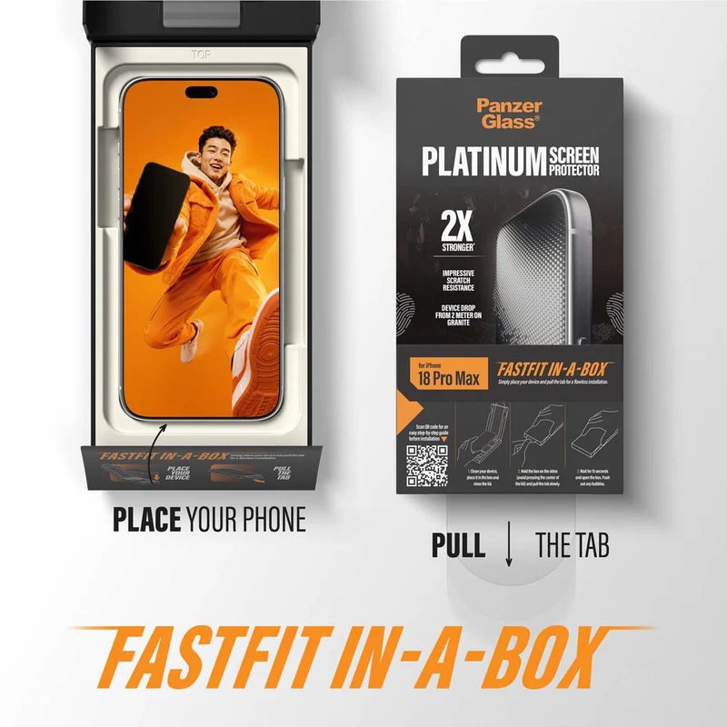 PanzerGlass Platinum Screen Protector for iPhone 18 Pro Max/17 Pro Max with FASTFIT IN-A-BOX
