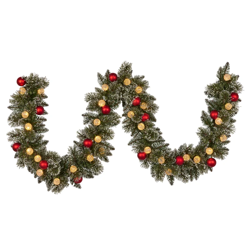 Christabelle 2.74m LED Snowy Christmas Garland