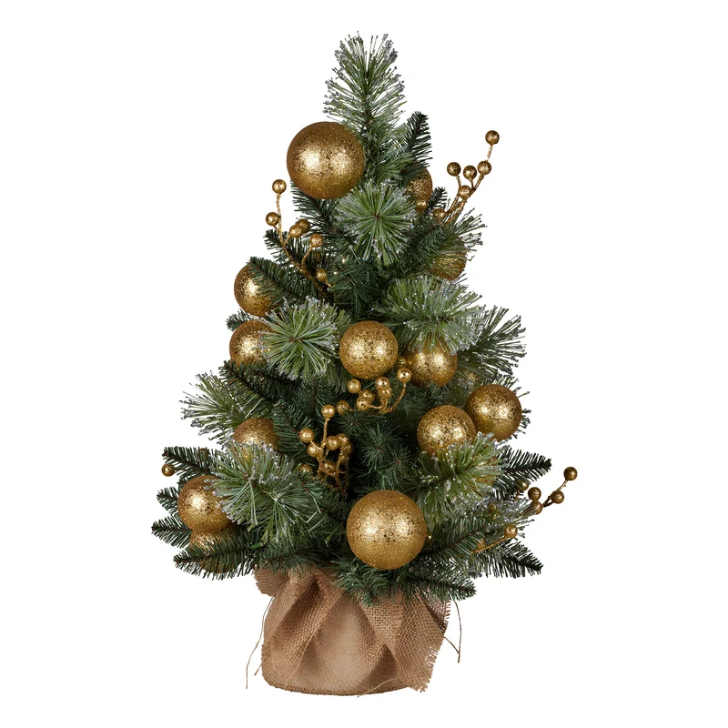 Christabelle 61cm Battery-Operated Christmas Tree Warm Lights LED Table Top Gold