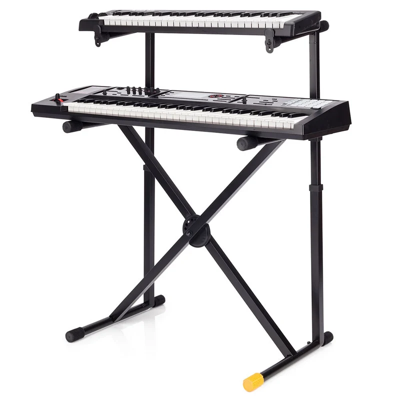 Hercules Double Tier Double Braced Keyboard Stand with Vertical Support