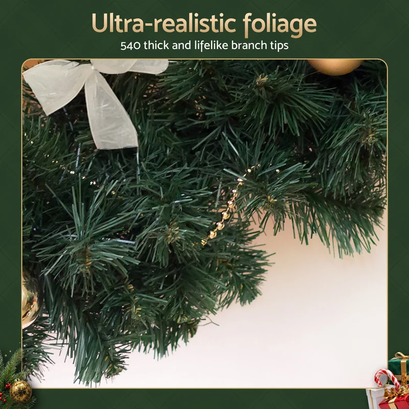 Jingle Jollys 2.4m Christmas Garland Xmas Decorations Green Wedding Party