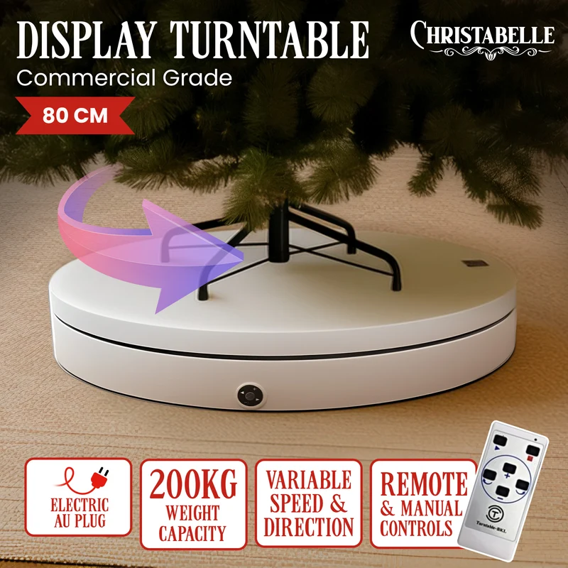 Christabelle 80cm 200kg Commercial Electric Shop Turntable Platform (White)