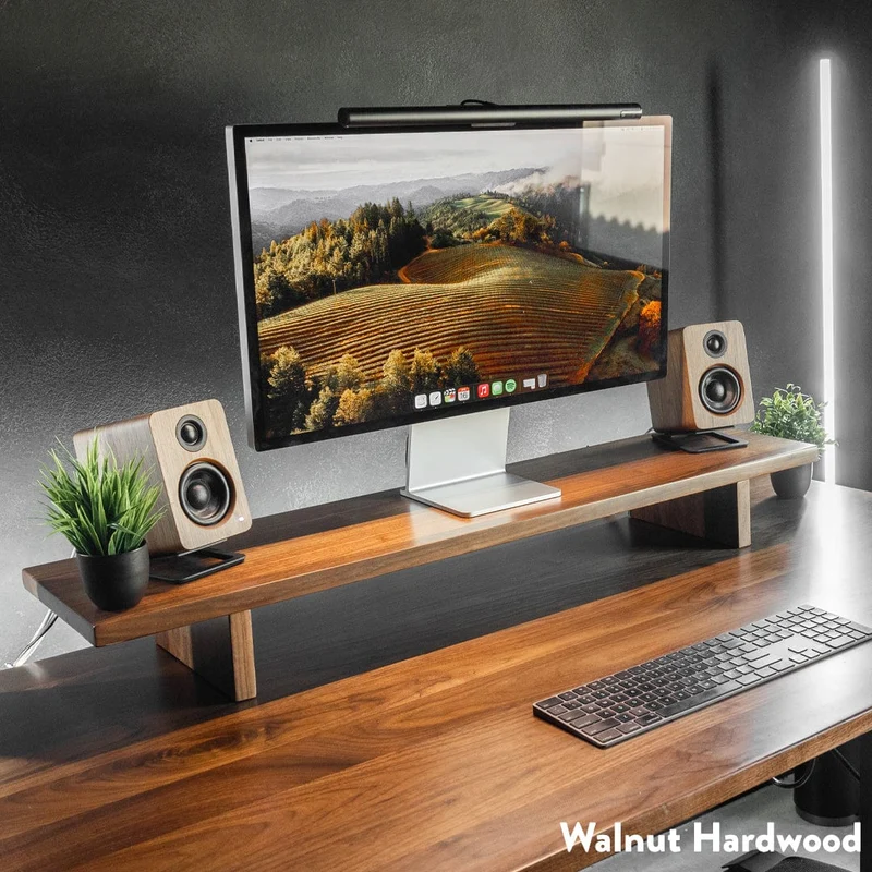 Desky Minimal Monitor Stand - Black Melamine